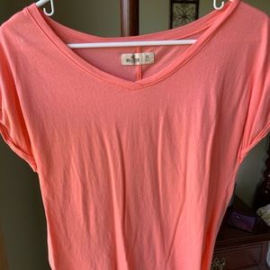Hollister pink v neck shirt